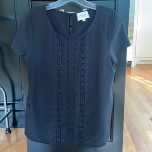 Sézane Black Blouse with front detailing (size 36)